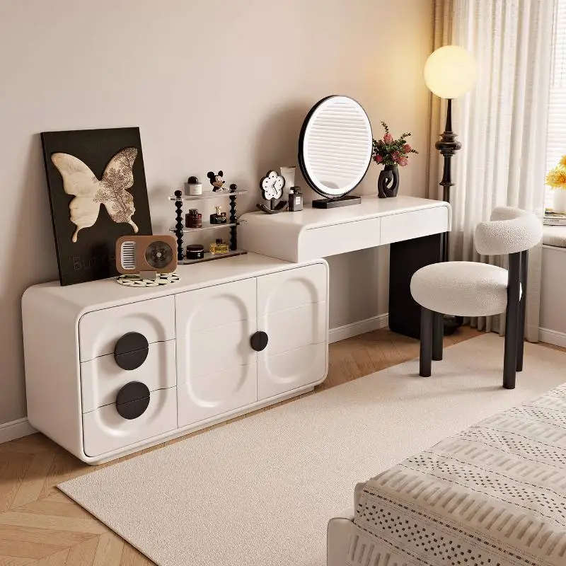 

Натуральный скрытый туалетный столик Dest Европейский глянцевый экономящий стеклянный туалетный столик Зеркало Угловой столик для макияжа Tafel Мебель для спальни