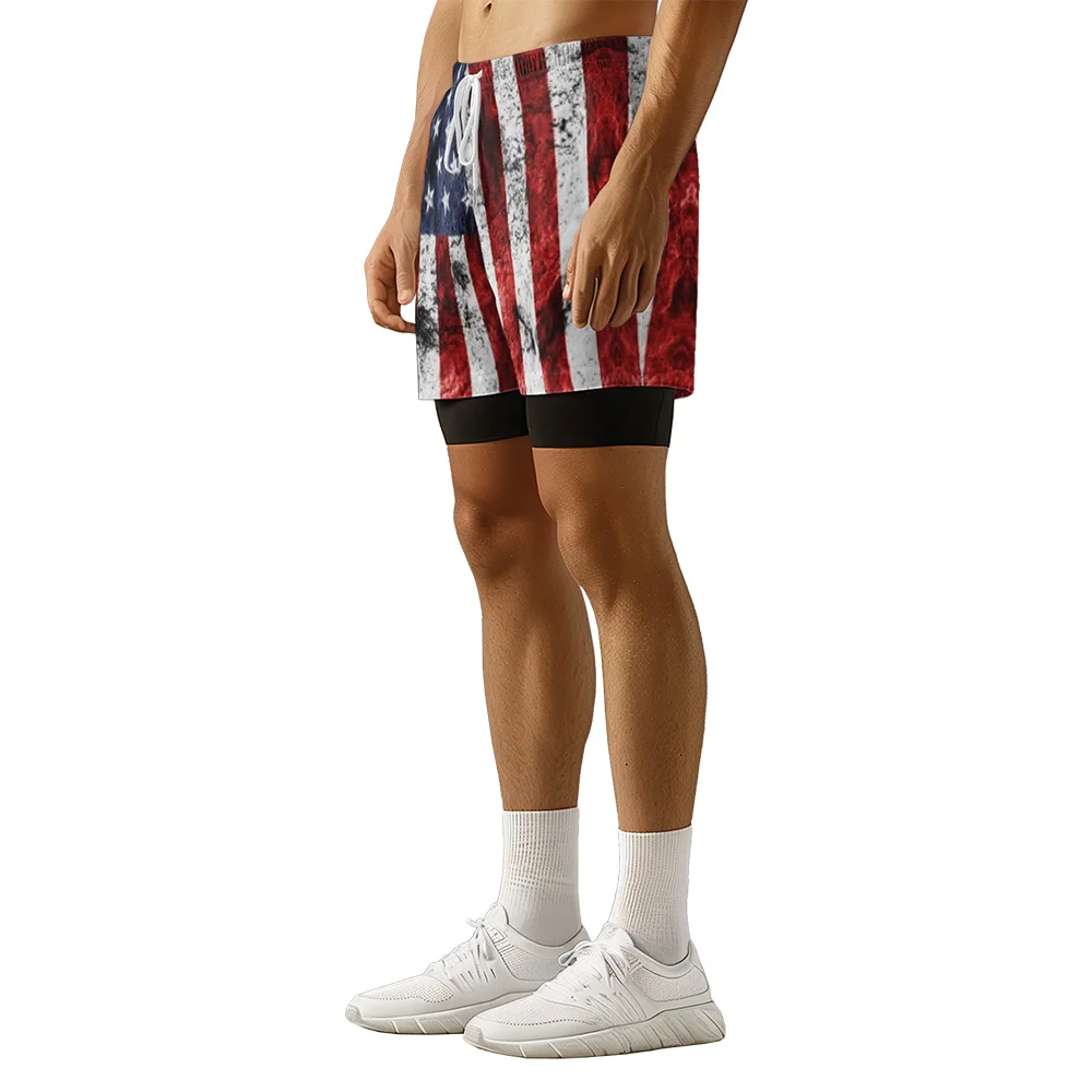 Original design Independence Day collection Summer 3D Premium print casual trend Sports High Street Ice skating camo shorts