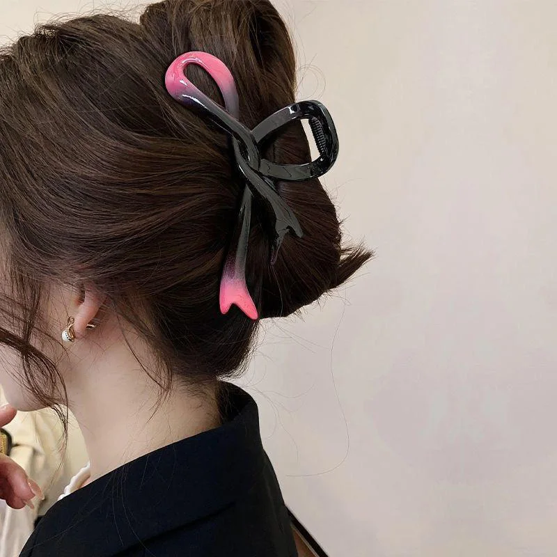 Fosco acrílico bowknot cabelo clipes para mulheres e meninas, grandes ponytail hairpins, cabelo garra, caranguejo headbands, tubarão clip, cabelo acessórios, 2024