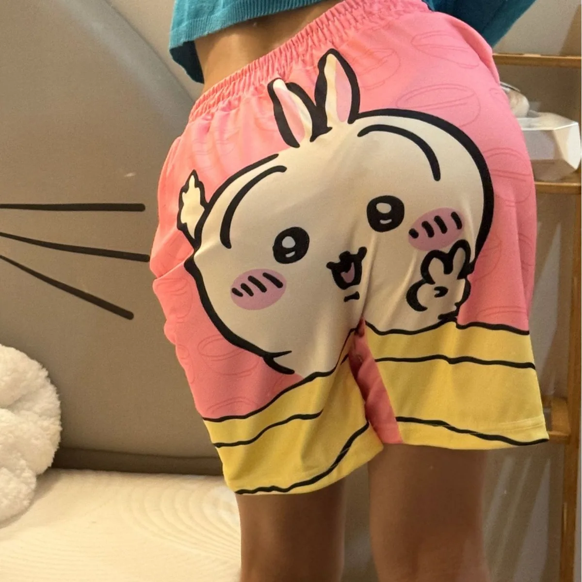 Chiikawa Y2K Usag Summer Couple Shorts Hachiware Y2K Fashion Design Student Dormitory Soft Outdoor Wear Home Shorts Pajama Party - view 2