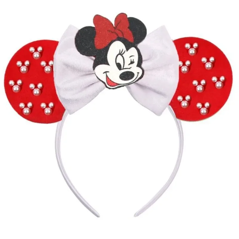 Disney Mickey Girl Velvet Ear Headband Soft Butterfly Knot Headband Halloween Party Christmas Hair Accessories