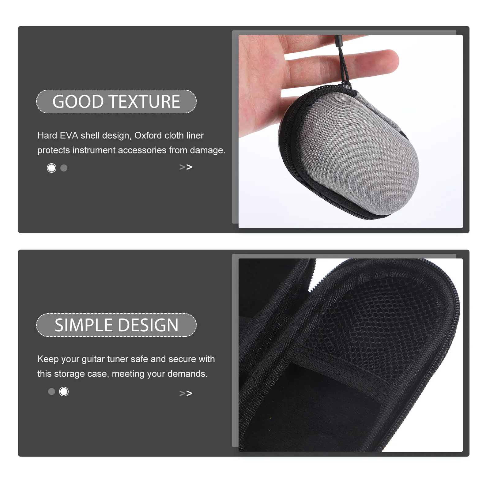 

Portable Guitar Bass Ukulele Tuner Storage Case 11x5x4 Hard EVA Shell ganizer Headphone Data Cable Electronics Travel Bag