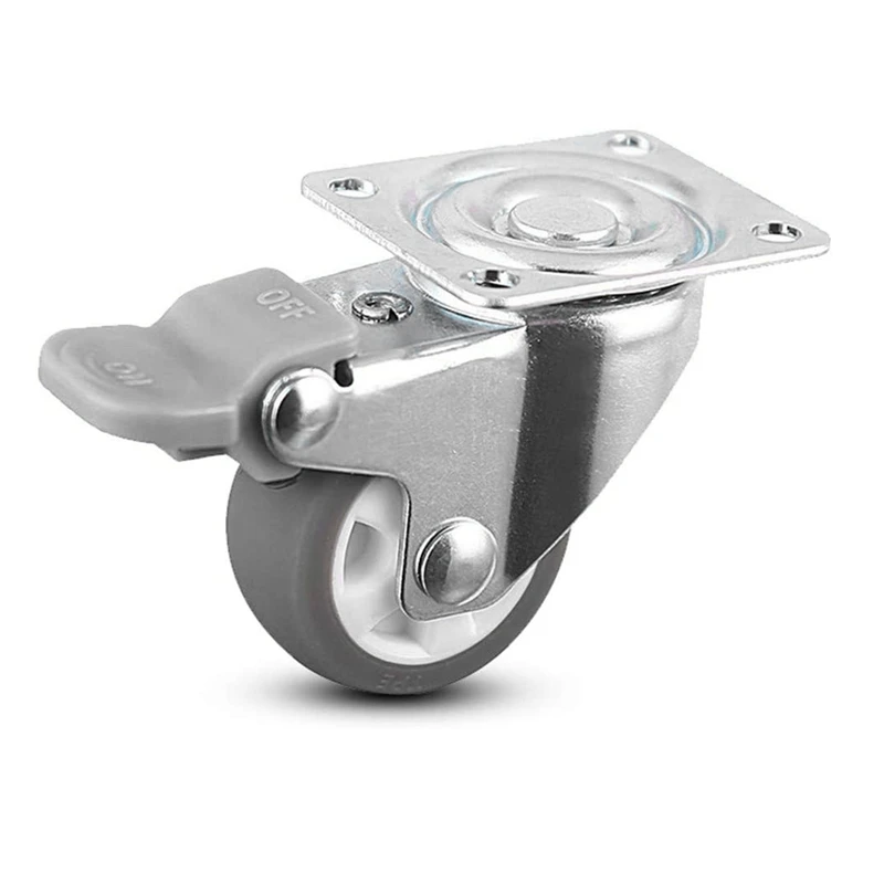 4 ชิ้นหมุนเงียบยางล้อสําหรับเฟอร์นิเจอร์ล้อไฟฟ้า SH-025 (1 นิ้ว)