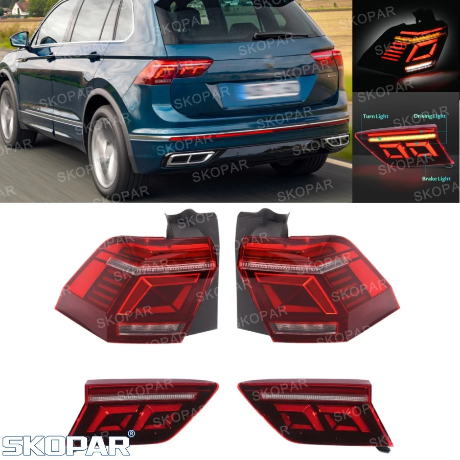 

LED Tail Light For VW Tiguan 2020 2021 2022 2023 Rear Brake Lamp Turn Signal Car accessories 5NG945207B 5NG945308B