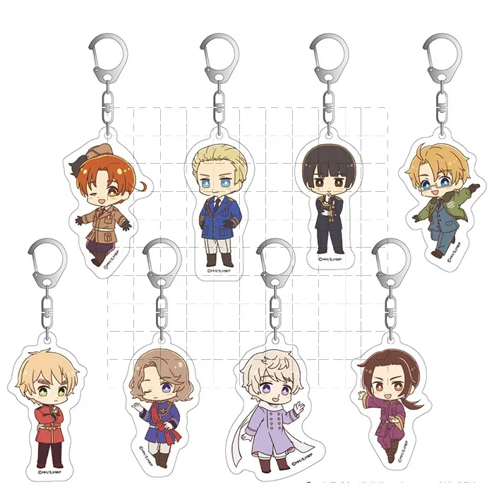 Брелок для ключей из акрила с героями аниме Axis Powers Hetalia людwig beillqingdao Feliciano Vargas Q Edition, декоративная серия, около 6 см