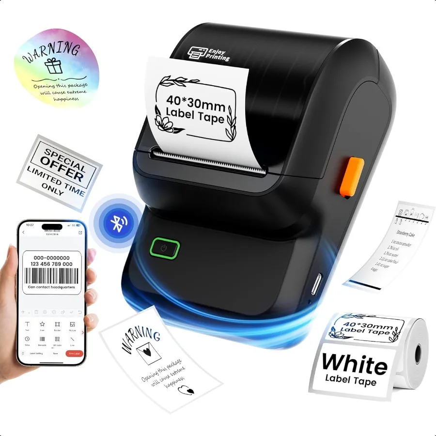 

Устройство изготовления этикеток hine с лентамиM100. Термопринтер этикеток. Универсальное приложение с 2000 значками и 300 шаблонами. Производитель этикеток со штрих-кодом.