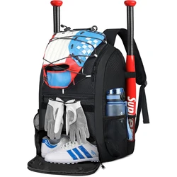 Large capacity Baseball Backpack Lightweight Softball Bat Backpack with Shoe Compartment Softball Bat Bag Softball Equipment