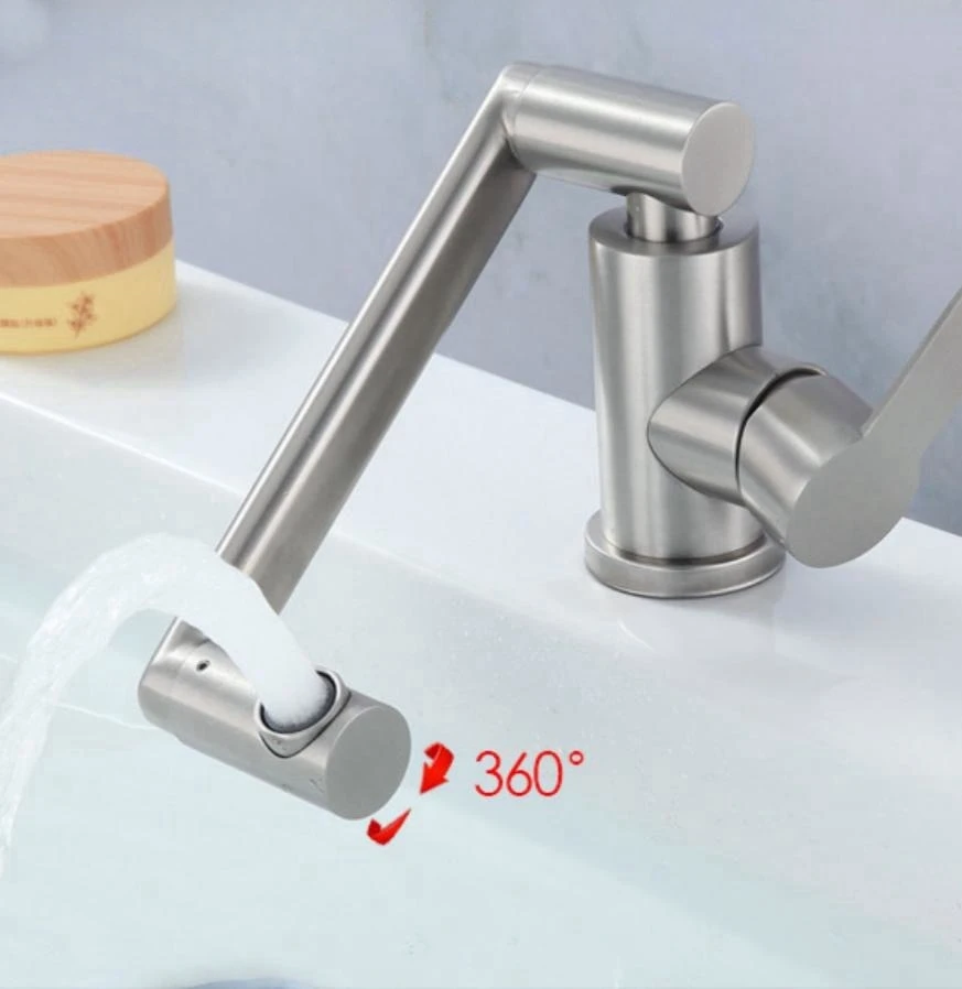 304 Stainless Steel Bathroom Faucet 1080 Degrees Faucet Hot and Cold Wate Sink Kitchen Basin Bathroom Accessories