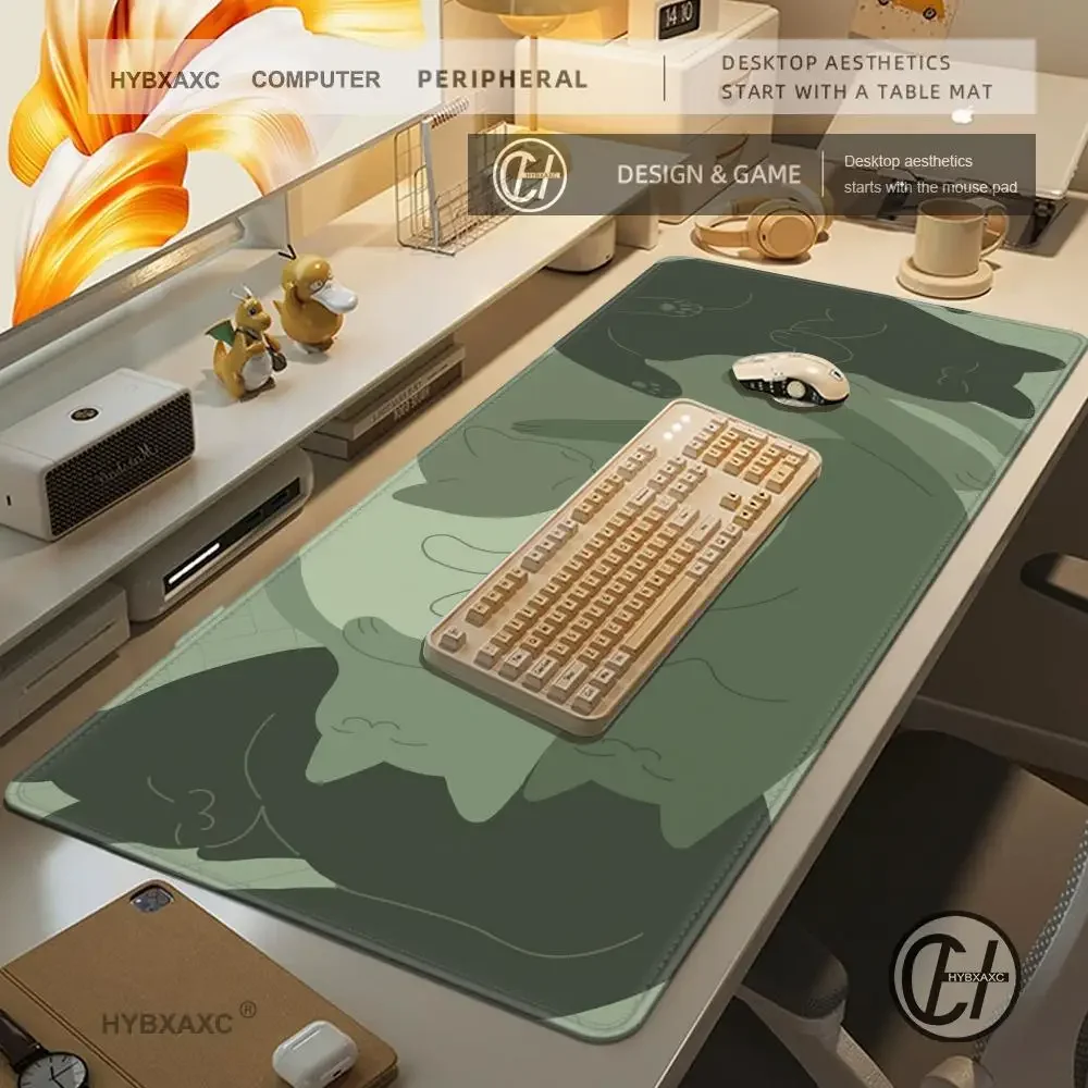 Mauspads, süße Katze, Computer-Mauspad, Schreibtischunterlage, 100 x 50 cm, große Kawaii-Mauspads, Büro-Mauspad, XXL, große Tischsets