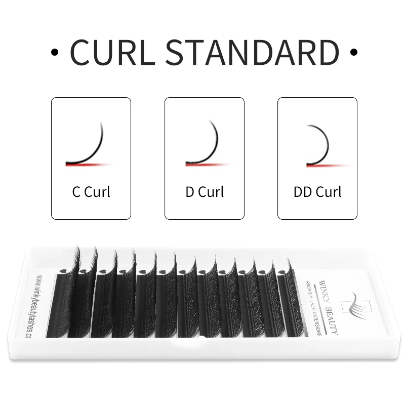 Winky Beauty YY Shape Individual Lash C D Curl Handmade Natural Eyelashes Extension 0.05 0.07mm Premium Mink Eyelash