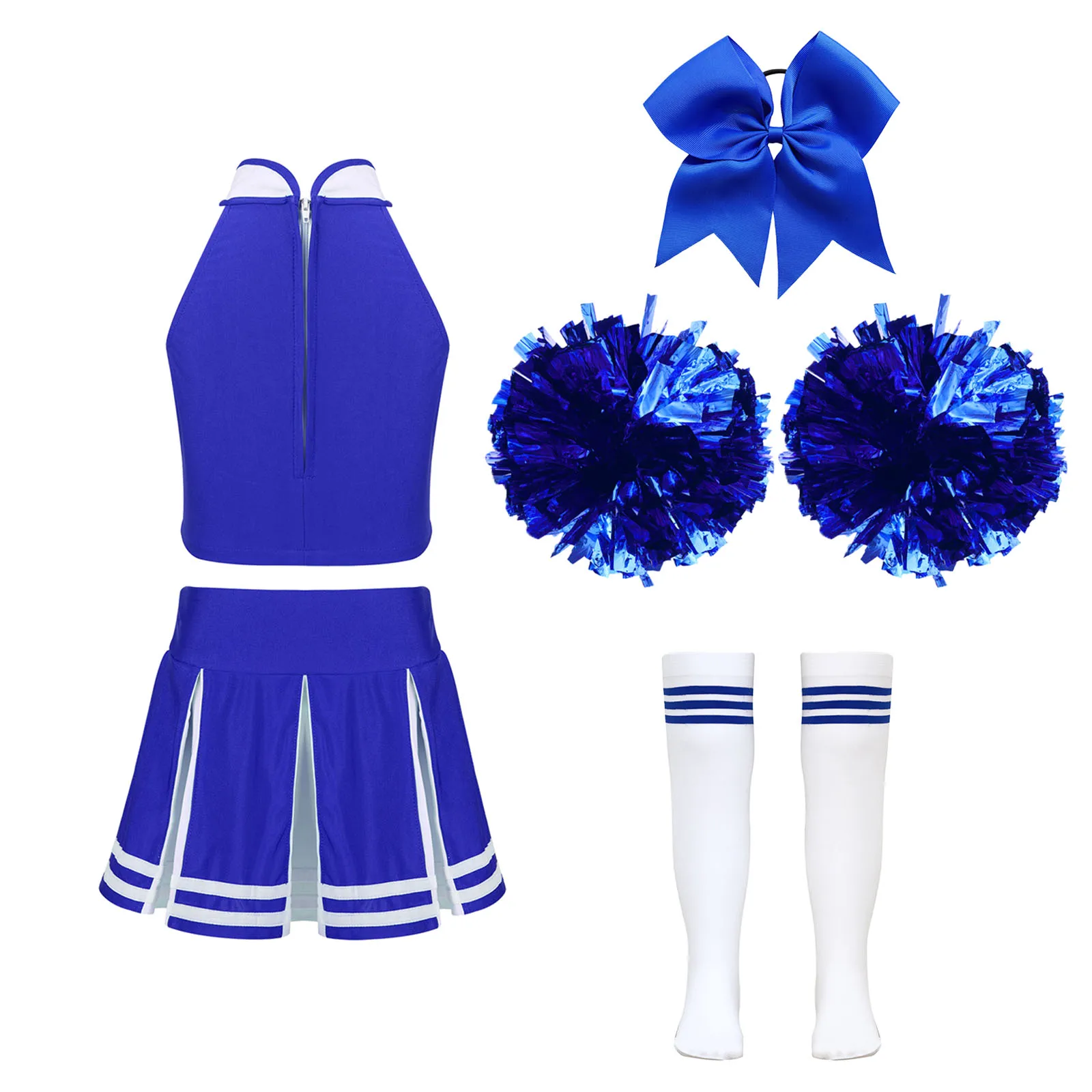 Kids Girls Cheerleading Uniform Outfit Halloween Cosplay Party Cheerleader Costume per spettacoli teatrali di danza delle scuole superiori