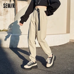 Semir Casual Pants Women Slim Waist Trousers Elastic Waist 2022 Early Spring New Loose Tooling Jogging Pants All-Match