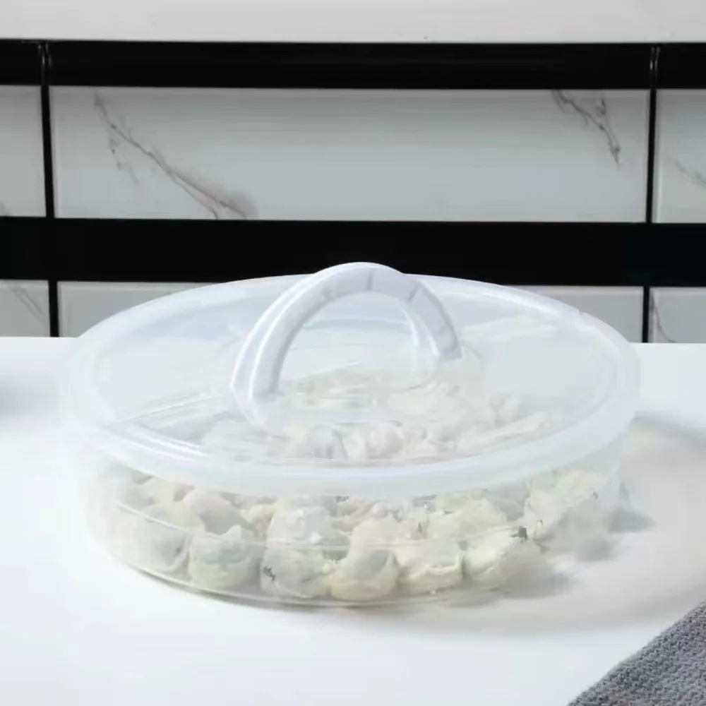 Clear Dumplings Organizer Multilayer With Sealed Lid Food Storage Container multi-functional Space Saving Round Dumpling Box