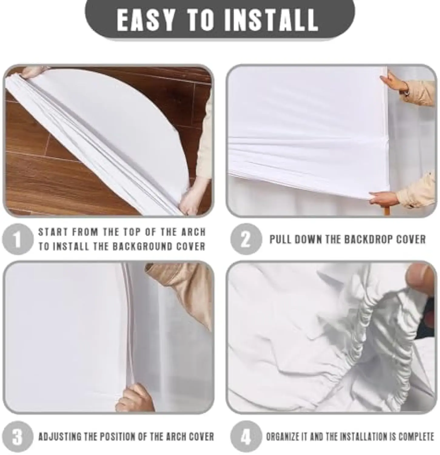 VIKAMA 메리 크리스마스 아치 배경 스탠드 커버 레드 아치 벽 배경 크리스마스 데이 라운드 탑 커버 겨울 크리스마스 파티