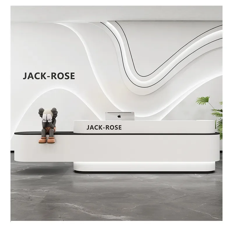 Modern Light Luxury Reception Desk for Beauty Salon Bar Dance Studio Office Front Counter Simple Design