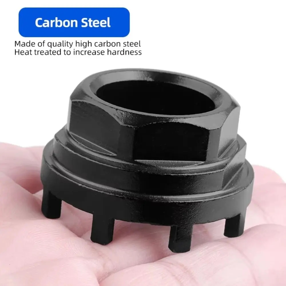 Durable Carbon Steel Eight Notch Tool Black Cycling Bicycle Repair Tools 43.5x26mm Drive-side Bottom Bracket