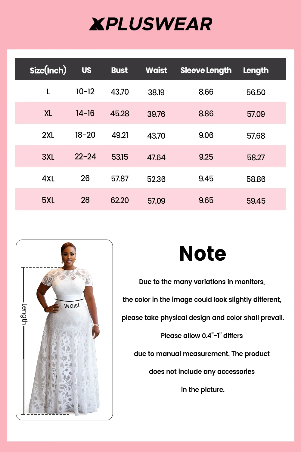 Plus Size Wedding White Round Neck Short Sleeve Elegant Guipure Lace Maxi Dresses