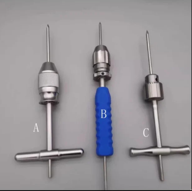 Veterinary Orthopedic Cannulated Hand Drill K Wire Chuck Kirschner Wire Drill Handle Bone Drill Tool Stainless Steel T Handle
