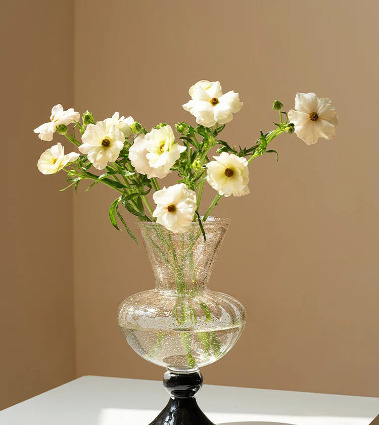 DSA ancient glazed glass vase ornament, living room flower arrangement, high-end light luxury dining table decoration, water