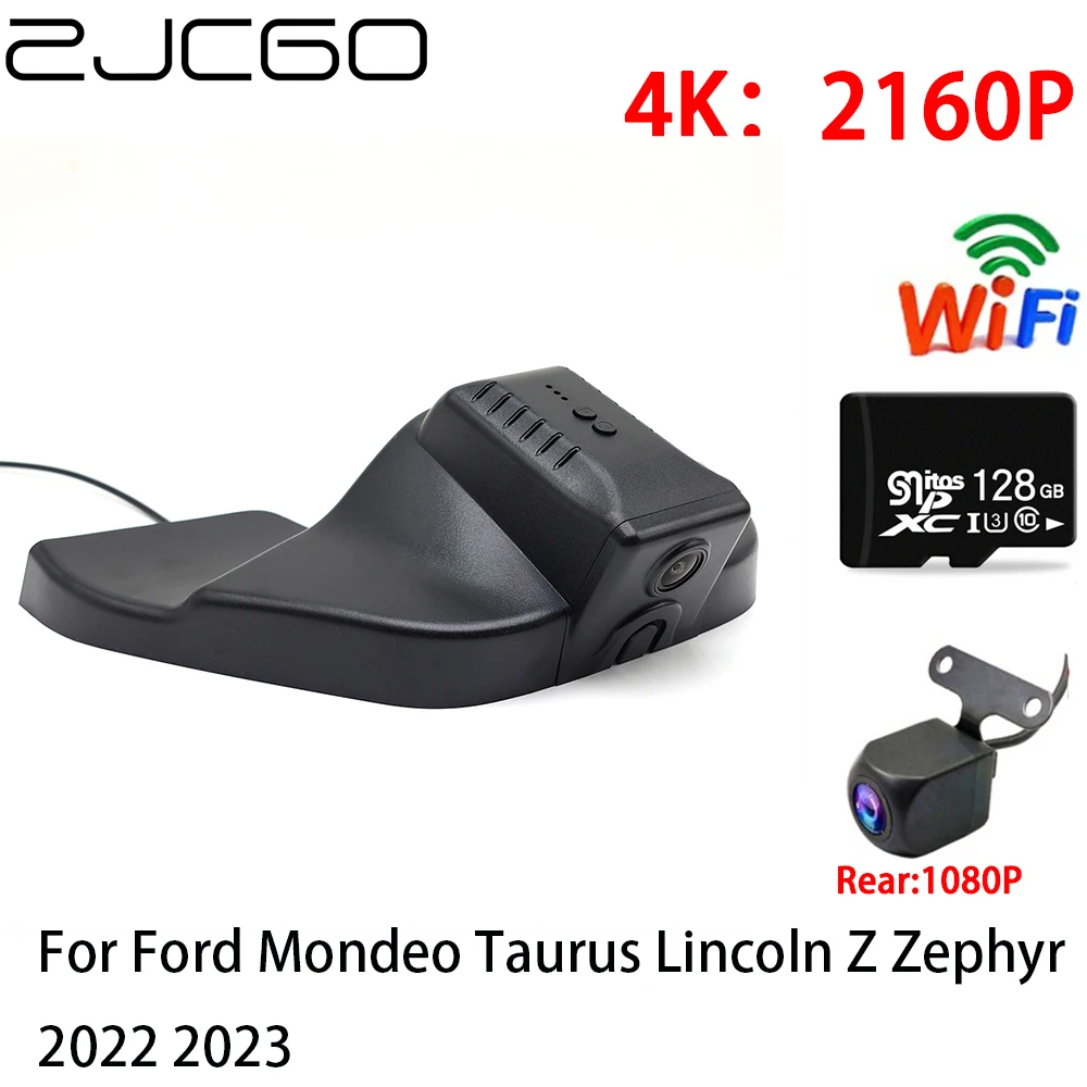 ZJCGO 2K 4K Car DVR Dash Cam Wifi Front Rear Camera 2 Lens Monitor Parking for Ford Mondeo Taurus Lincoln Z Zephyr 2022 2023