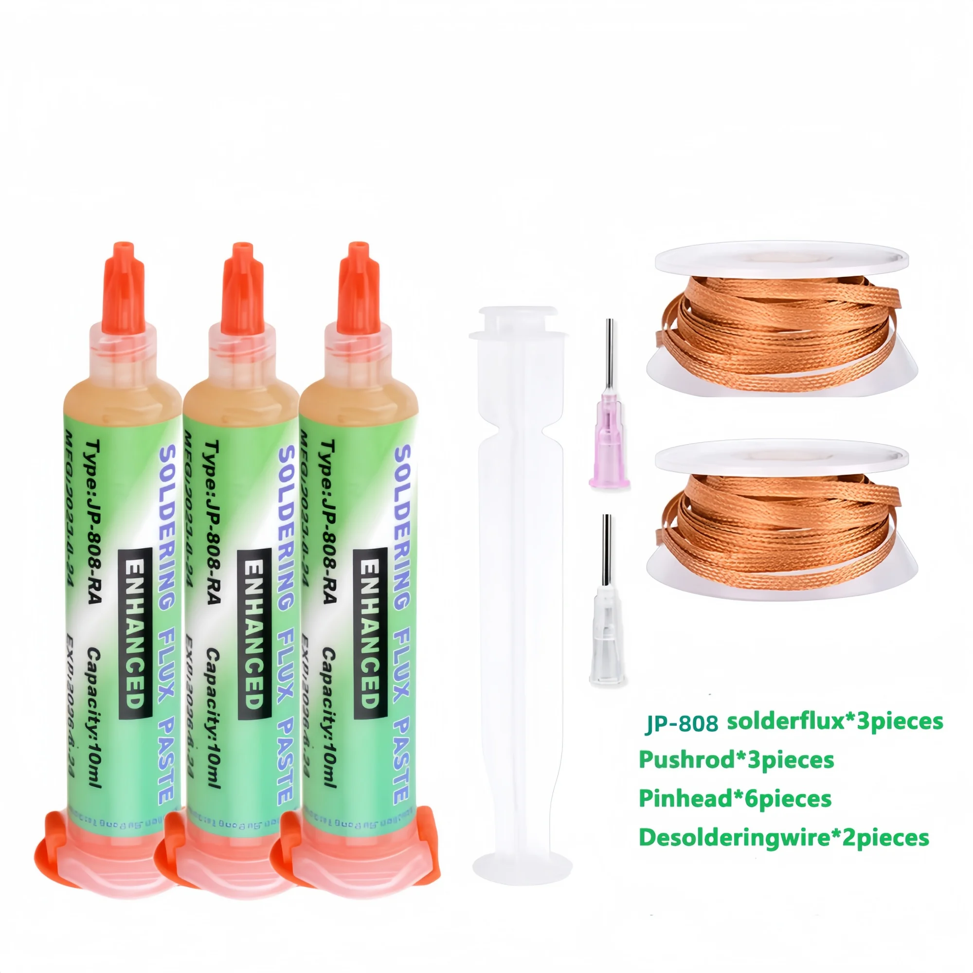 JP-808-RM BGA Flux Paste 10cc Syringe No-Clean Solder Flux Liquid Welding Oil for BGA Reballing PCB SMD IC Chip Repair