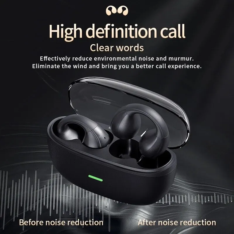 S22 TWS Bluetooth 5.3 Wireless Headphones Clip Ear Music Noise Canceling Headset HD Call Sports Gaming Earphones for Xiaomi