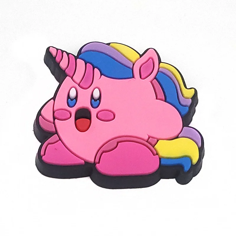 Kawaii kirby  Anime charms Félcipő Övcsat Gúnyrajz Jellem DIY Bűvölet Félcipő decorations kiegészítők gyerekeknek szülinapi ajándékok