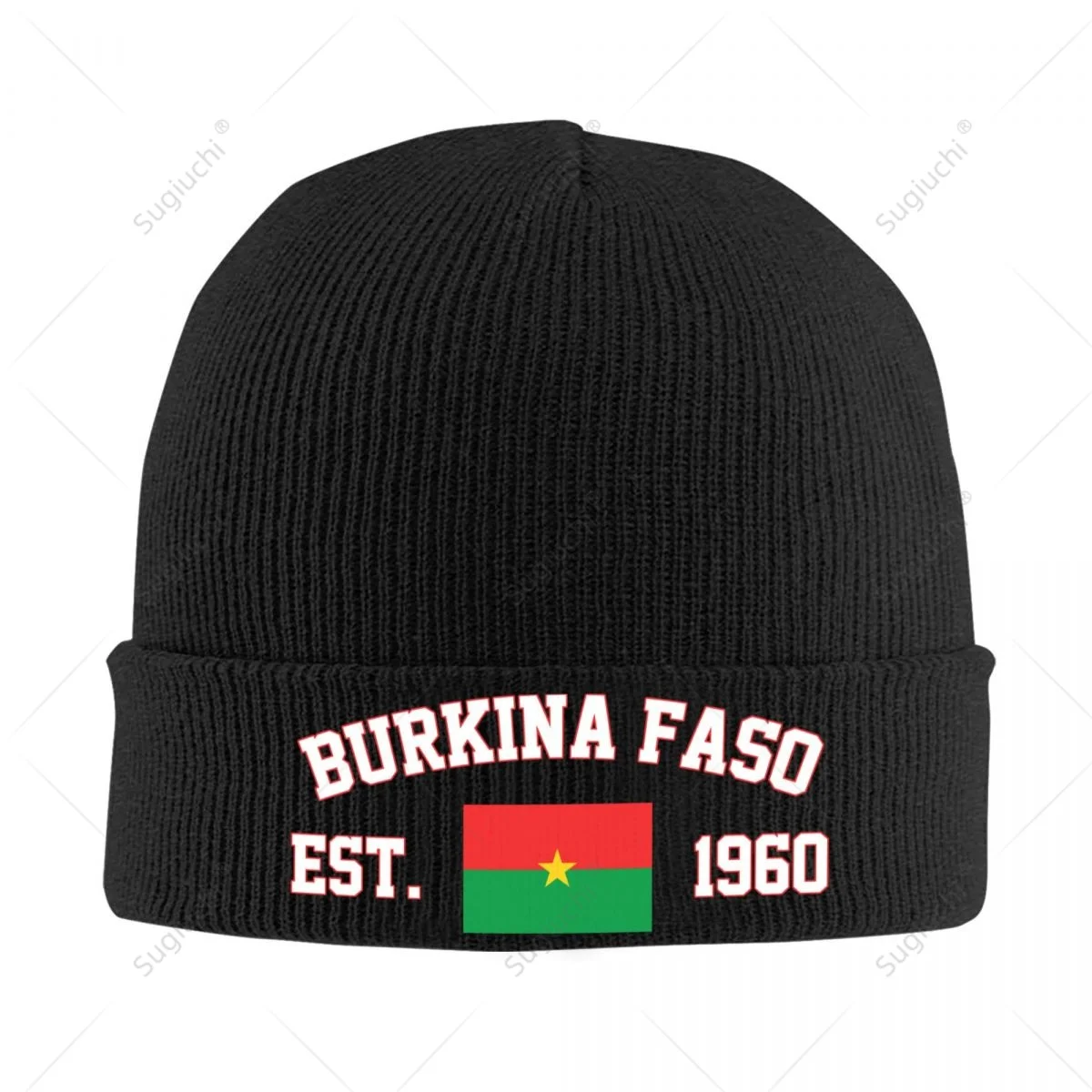 Unisex Burkina Faso EST.1960 Knitted Hat For Men Women Boys Winter Autumn Beanie Cap Warm Bonnet