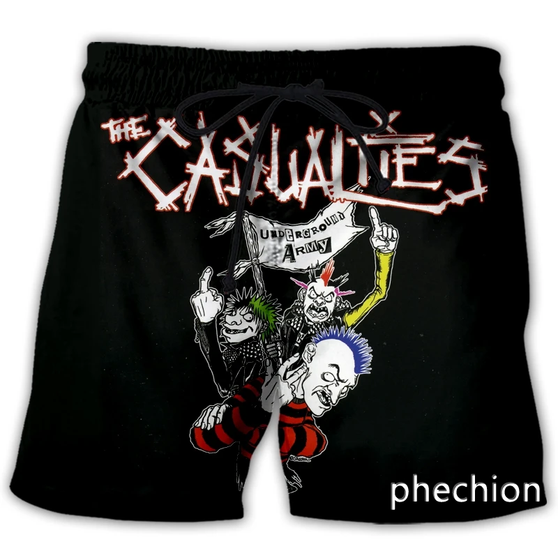 phechion New Fashion Men/Women The Casualties Band 3D Print Casual Shorts Novelty Streetwear Men Loose Sporting Shorts L161