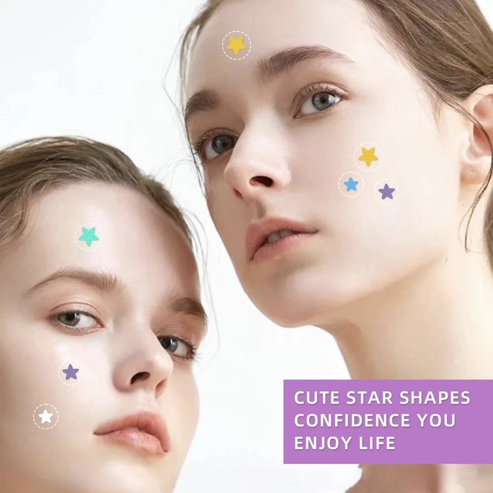 540 قطعة، رقع حب الشباب على شكل نجمة وقلب في 5 ألوان، مناسبة للحجم، يجب اقتناؤها للمكياج، مغرية، ساحرة، وجذابة.