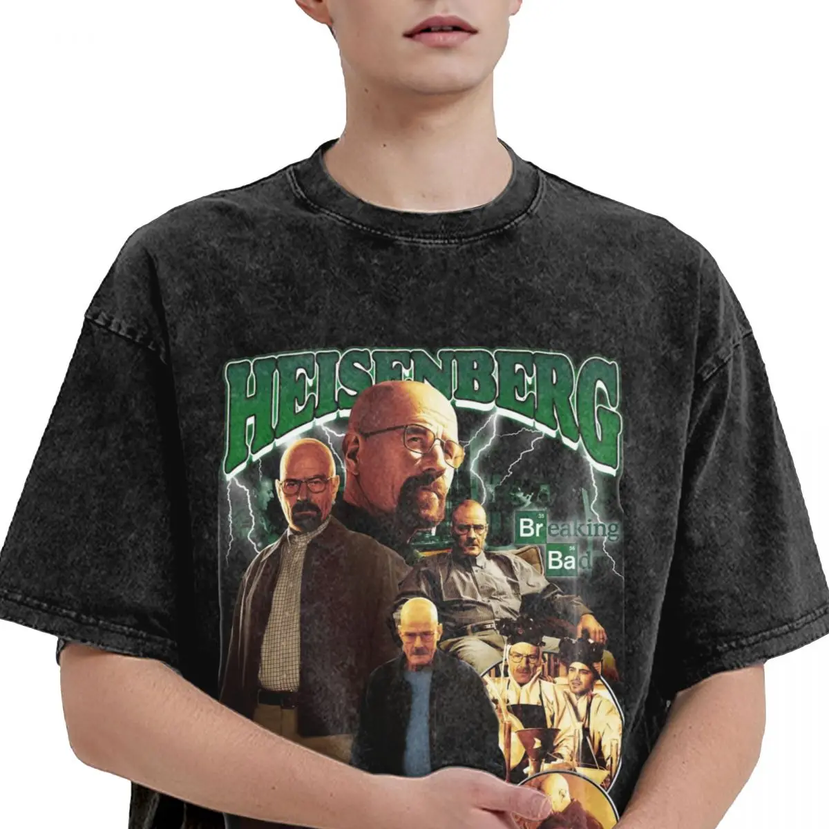 Washed T Shirts Heinsenberg Walter White Breaking Bad Hip Hop Vintage T-Shirt Harajuku Streetwear Tops Tee Shirt for Men Women