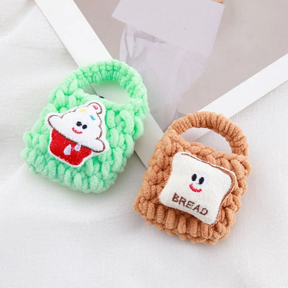 Plush Crochet Mini Knitted Handbag Sandwich Headset Cover Earphone Knitted Bag Knitted Handmade Portable Coin Purse