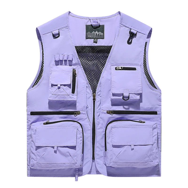 New Fashion Men Outdoor Mesh Fishing Photography Breathable Vests Coat Men Multi-pockets Waistcoats Climbing Sleeveless Jackets