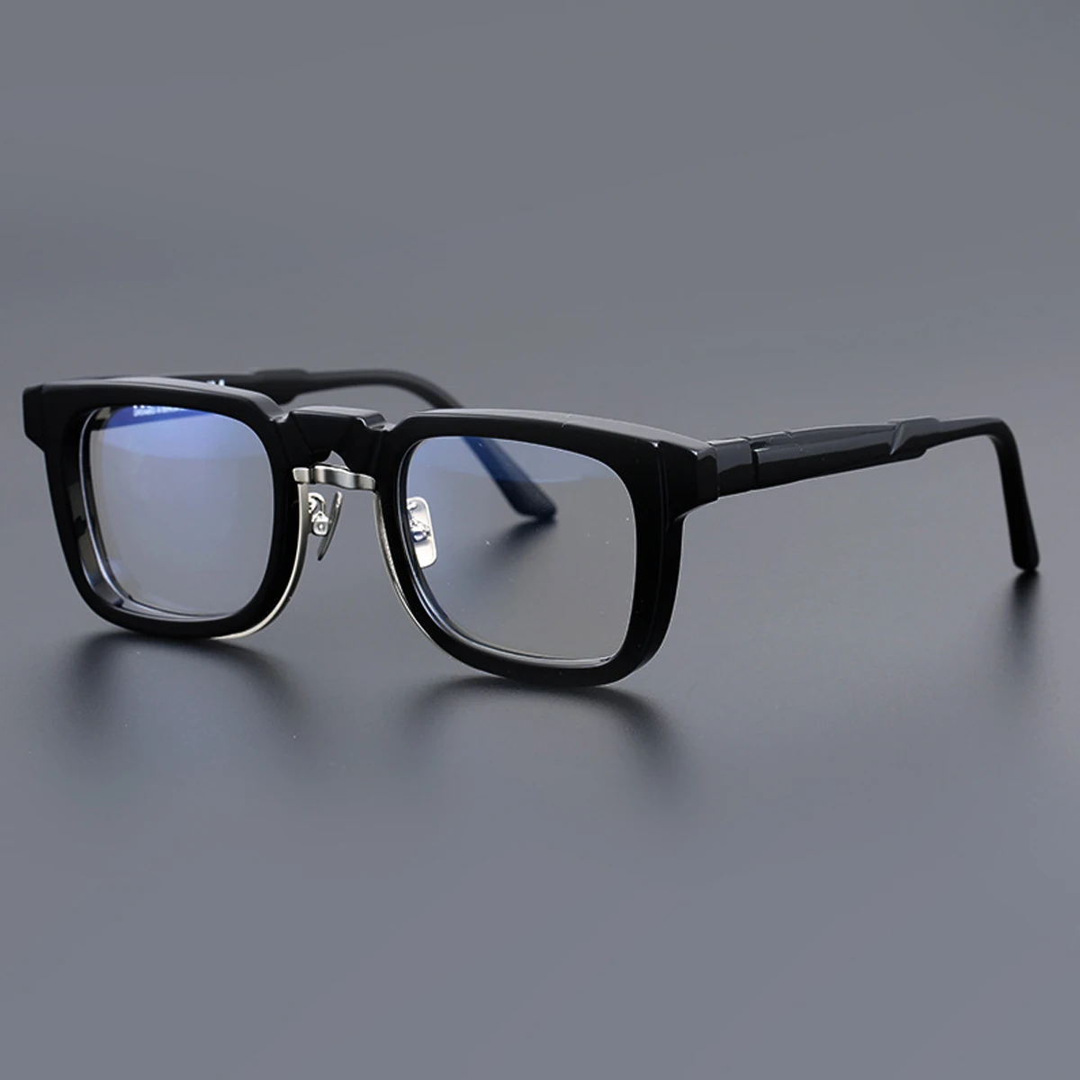 Retro Square Glasses Personality Male and Female Brand Designer Design Myopia Anti-blue Color Discoloration Flat Light