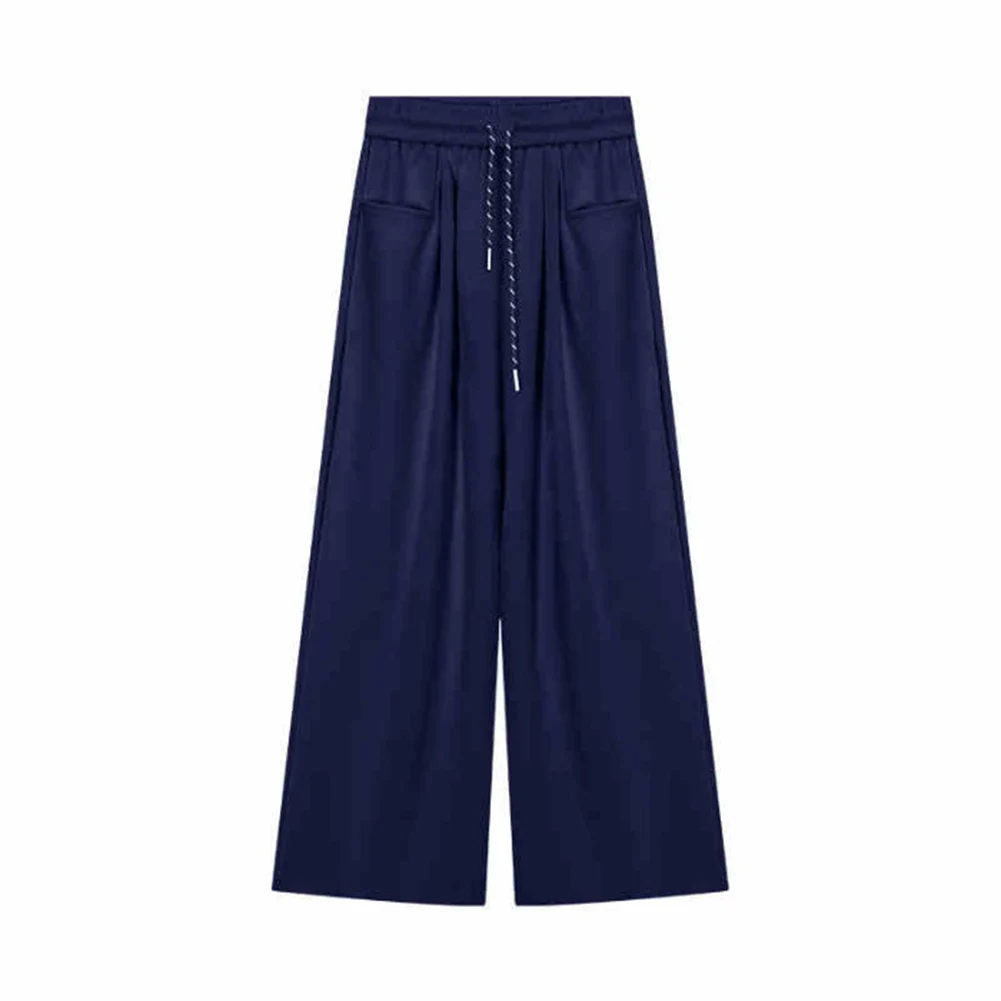 Drawstring Waist Straight Leg Sweatpants for Women Loose Fit Draped Trousers Designed for American Sizing Standards