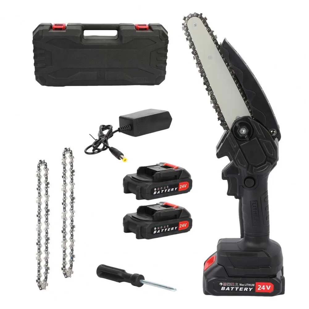 6 Inch Electric Chainsaw High Temperature Hardened Chain Integrated Guide Plate 650W Mini Handheld Cord