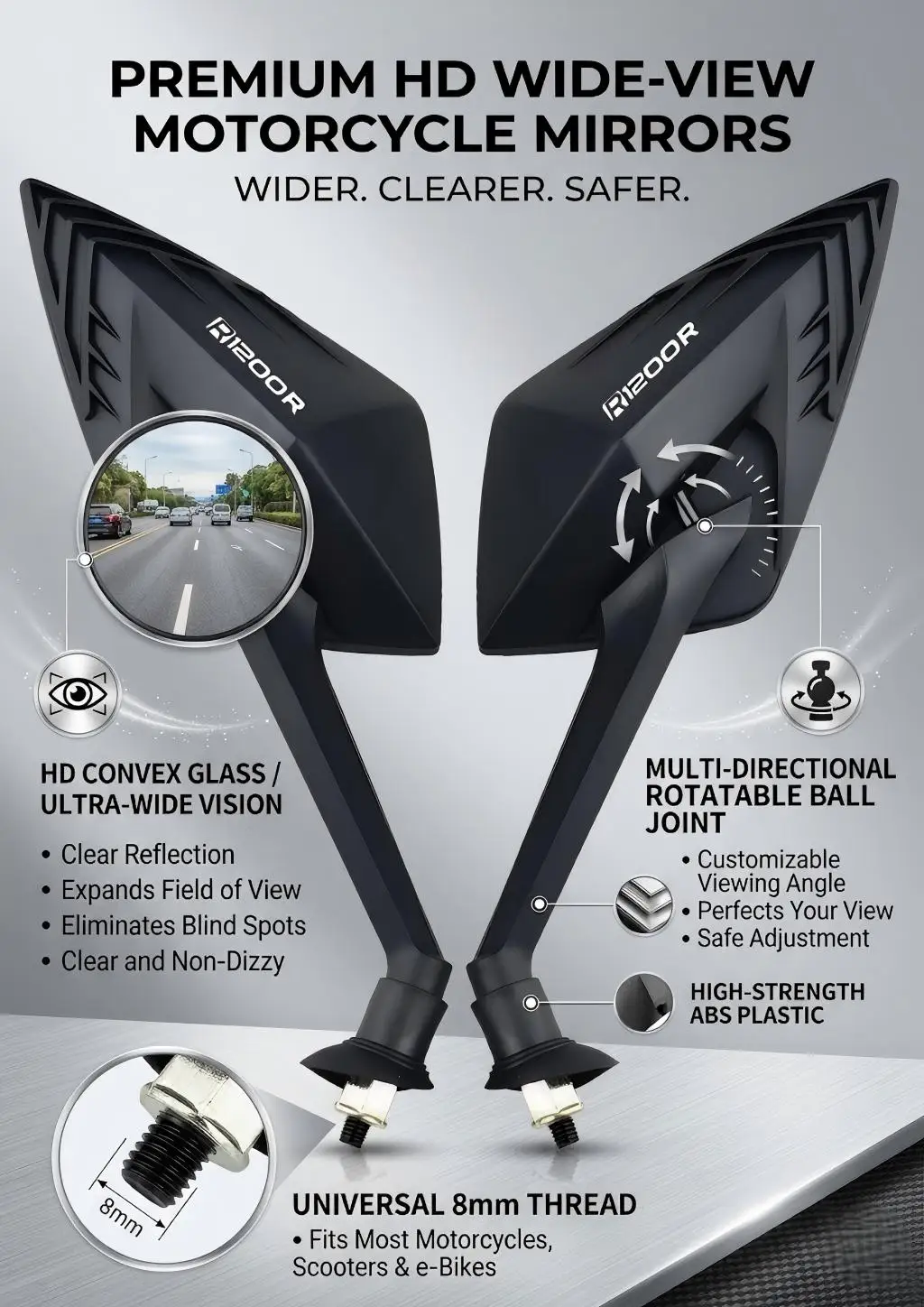 

New Motorcycle side-view mirror For BMW R1200R R 1200R R 1200R 2019 2020 2021 High Quality Fashionable style Motorcycle Mirrors