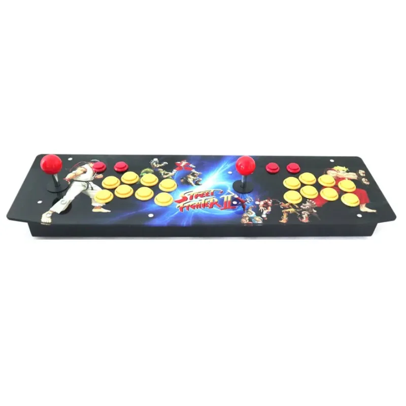 RAC-J500T 2 plus tard double manette d'arcade USB contrôleur filaire pour PC ordinateur acrylique illustration panneau boîtier en métal jeu d'arcade