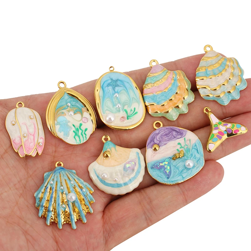 2pcs Stainless Steel Ocean Series Shell Fishtail Jellyfish Charms for DIY Earring Necklace Jewelry Making Sea Pendant Finding - Image 6