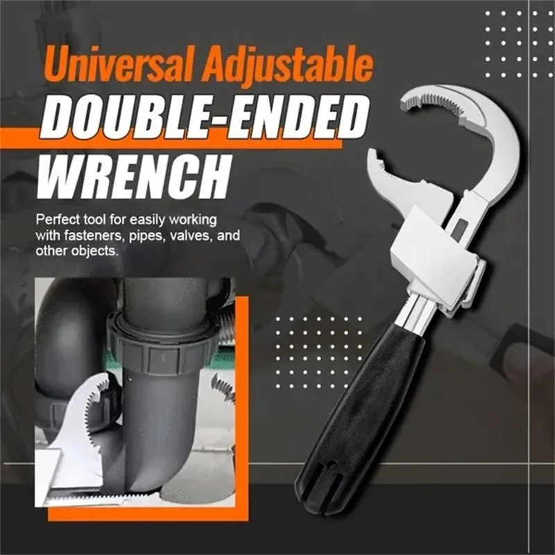 

Adjustable Wrench Universal Double Ended Wrench Aluminium Alloy Open End Spanner Bathroom Plumbing Faucet And Sink Repair Tool