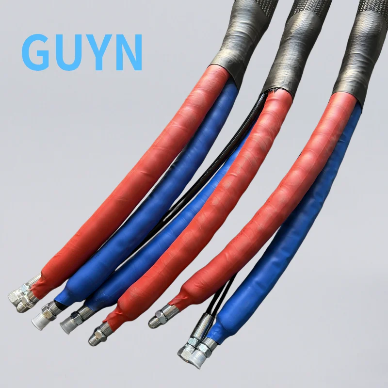 5FT X 1/4 Inch High Flex Whip Hose 3500 PSI High Pressure Flexible Whip Tube for Polyurea Polyurethane Spraying Machine - view 5