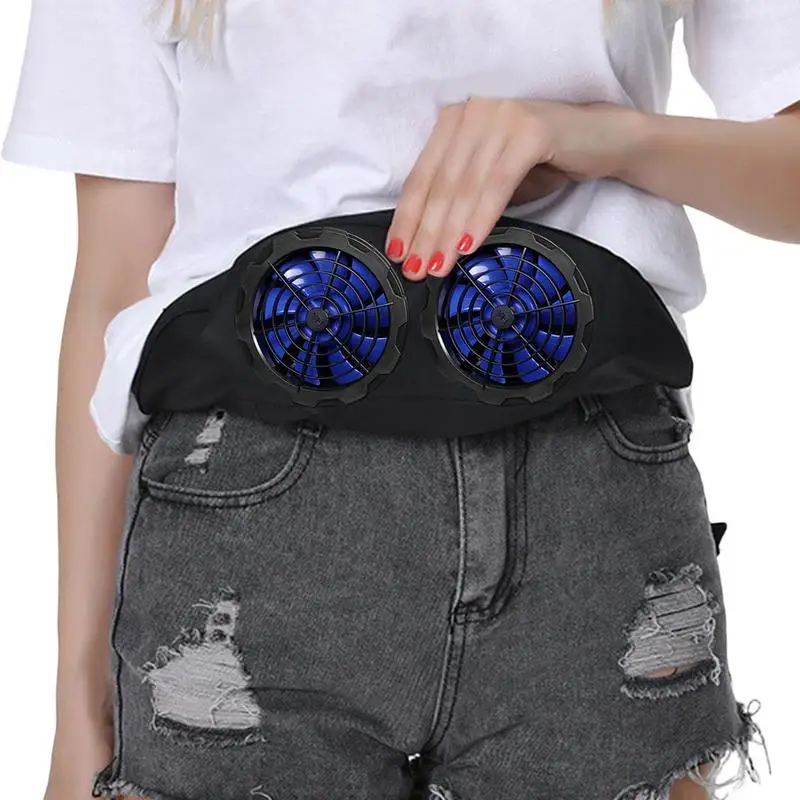 Belt Fan Mini Waist Fan Fanny Pack Mini Waist Fan Hands-Free Cooling USB Powered With Strong Airflow For Warehouse High