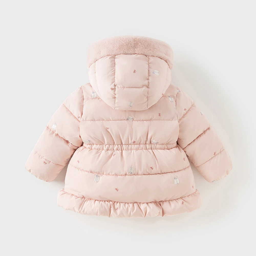 Dave Bella Girls Coat Autumn Winter Baby Velvet Hooded Fashion Overcoat Kids Thick Jacket Waterproof Children Clothing DB4254112