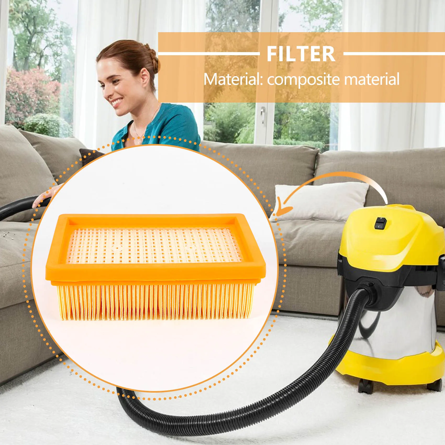 KARCHER Flat-Pleated MV4 MV5 MV6 WD4 WD5 WD6 P 프리미엄 WD5용 A13I 진공 청소기 필터 교체