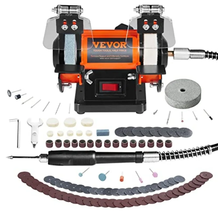 

Bench Buffer Polisher Bench Buffer Grinder Polishing and Buffing Machine for Metal/Jewelry/Wood/Jade/Plastic/Silver DIY with Wo