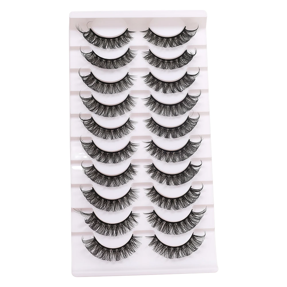 منتجات جديدة من أوروبا وأمريكا: 10 أزواج من الرموش الصناعية، رموش سميكة على شكل متقاطع، و10 أزواج من العين البيضاء المدعومة