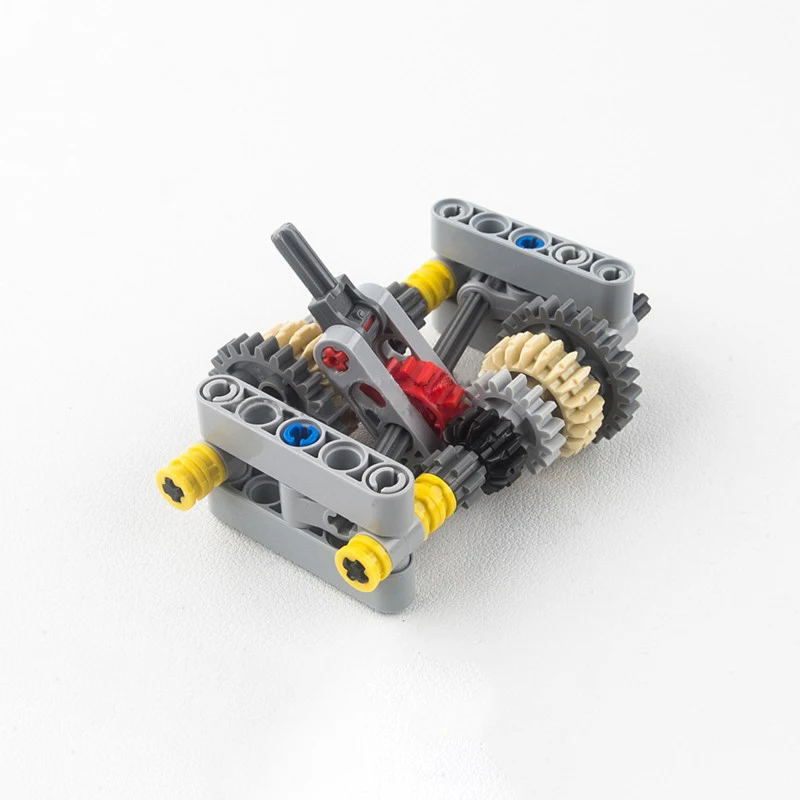 نسخة مبسطة MOC بنة لغز الجسيمات الصغيرة 4-سرعة علبة التروس نموذج الطوب مجموعة لتقوم بها بنفسك أجزاء اللعب مصانع