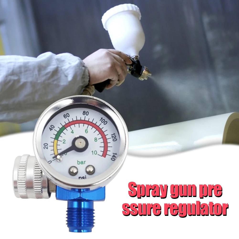 Airbrush Spray Adjust Air Pressure Regulator Gauge G1/4 inch Threaded Port Car Auto Repair Painting Tool Accessory