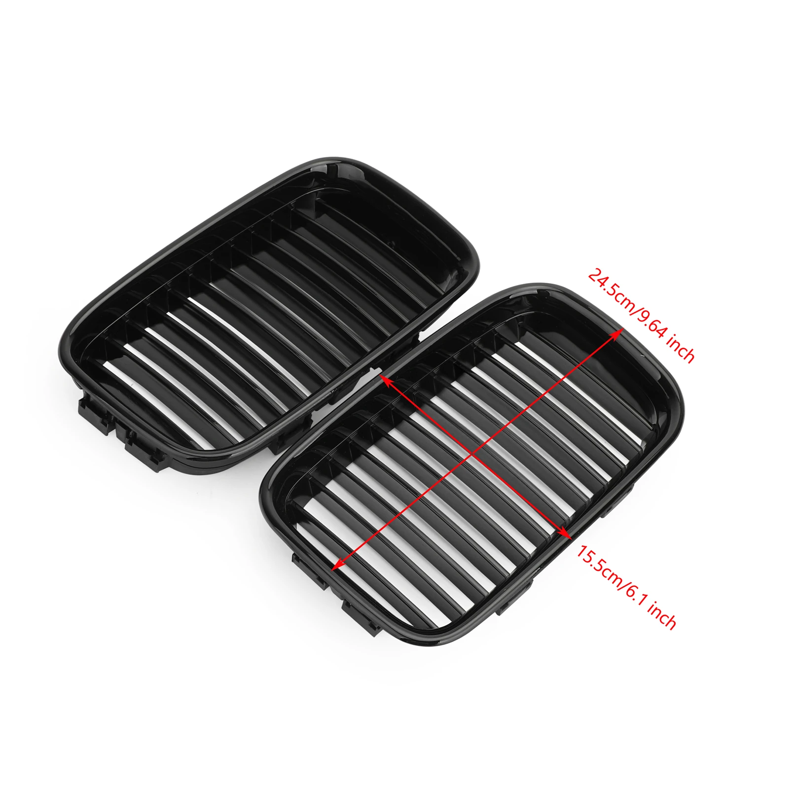 Pair Glossy Black Kidney Sport Hood Grill Grille For 1992-1996 BMW E36 318i 325i