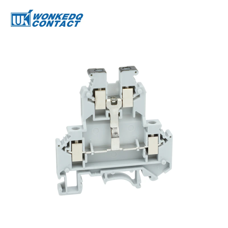 UKK 5-PV 2 Levels Equipotential Bonder 4-Connductor 4mm UK Screw Wire Electrical Connector DIN Rail Terminal Block UKK5-PV